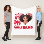 I Love My Girlfriend Custom Funny Fleece Blanket<br><div class="desc">A funny gift for your boyfriend or girlfriend for Valentine's day or your anniversary - add your photo to this "I love my girlfriend" fleece blanket (best to crop before upload). Colors can be changed in "Edit using Design Tool" section. Design repeats on other side. ©Marisu Valencia</div>