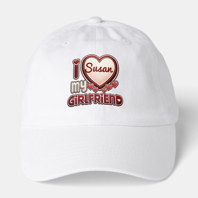 I Love My Girlfriend Custom Hat (Front)