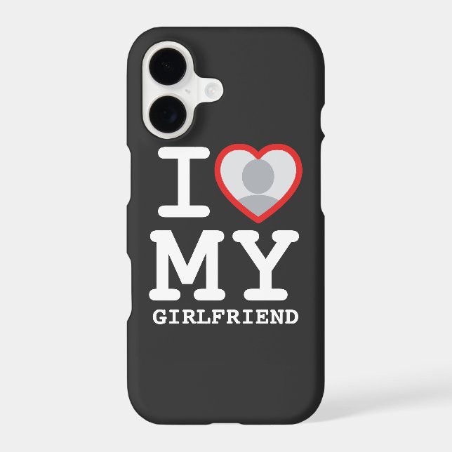 I Love My Girlfriend Custom Heart Photo iPhone Case (Back)