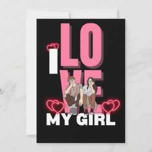 I Love My Girlfriend Custom Invitation