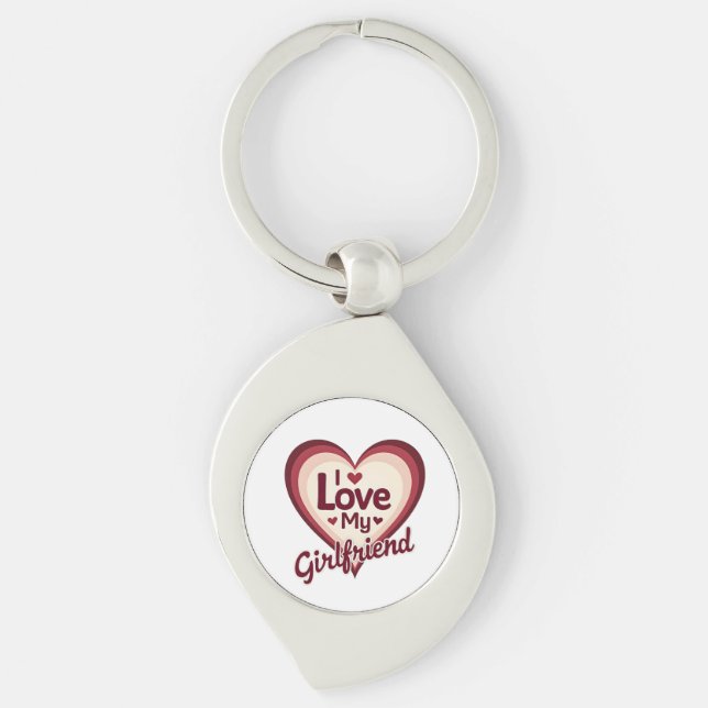 I Love My Girlfriend Custom Keychain (Front)