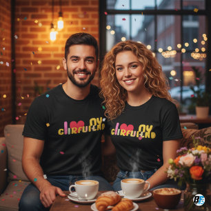 I Love My Girlfriend Custom Minimalist Gifts T-Shirt