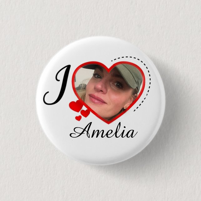 I Love My Girlfriend Custom Personalized Button (Front)