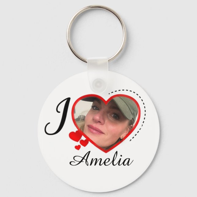 I Love My Girlfriend Custom Personalized Keychain (Front)