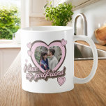 I Love My Girlfriend Custom Photo Coffee Mug<br><div class="desc">I Love My Girlfriend Custom Photo Mug. Perfect gift for valentines day,  anniversary or birthday. Features retro script font and hearts.</div>
