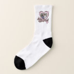 I Love My Girlfriend Custom Photo Socks<br><div class="desc">I Love My Girlfriend Custom Photo Socks. Perfect gift for valentines day,  anniversary or birthday. Features retro script font and hearts.</div>