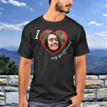 I Love My Girlfriend Custom Photo Text T-Shirt<br><div class="desc">Upload a photo, and easily create your personalized t-shirt. Click EDIT to change the text color. You can TRANSFER this DESIGN on other Zazzle products and adjust it to fit most of the Zazzle items. Standard Studio designs are made in high-resolution vector graphics for a professional print. Thank you for...</div>