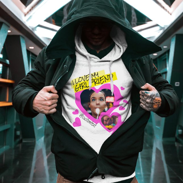I love my Girlfriend custom photo text y2k Hoodie (Creator Uploaded)