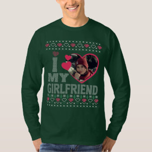 I Love My Girlfriend Custom Photo Ugly Sweater