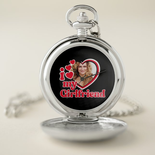 I Love My Girlfriend Custom Pocket Watch (Inside)