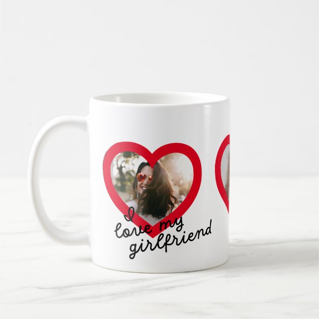 I love my Girlfriend Custom Red Valentines Photo  Coffee Mug (Left)