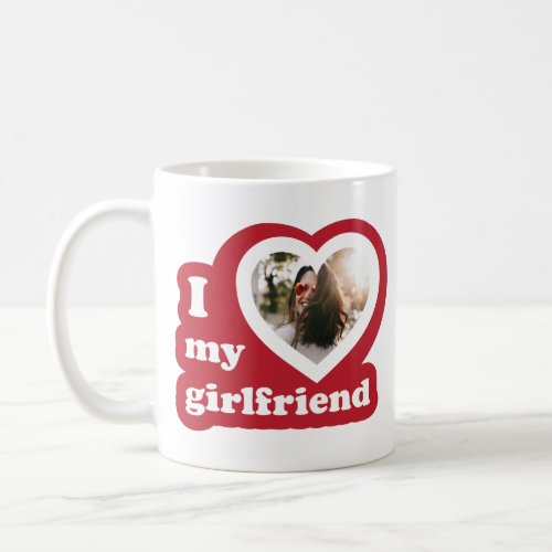I love my Girlfriend Custom Retro Valentines Photo Coffee Mug