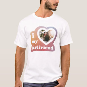 I love my Girlfriend Custom Retro Valentines Photo T-Shirt
