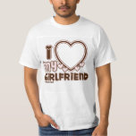 I Love My Girlfriend Custom T-shirt<br><div class="desc">cute and bubbly font that says " I Love My GIRLFRIEND" with a huge heart that allows you to insert your image,  in the color brown and light pink</div>