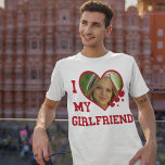 I Love My Girlfriend Custom T-Shirt<br><div class="desc">The perfect gift! I Love My Girlfriend shirt with great varsity college font style. Personalize with your special photo! Super fun to give and to get!!</div>