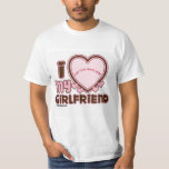 I Love My Girlfriend Custom T-shirt<br><div class="desc">cute and bubbly font that says " I Love My GIRLFRIEND" with a huge heart that allows you to insert your image,  
in the color brown and bright pink</div>