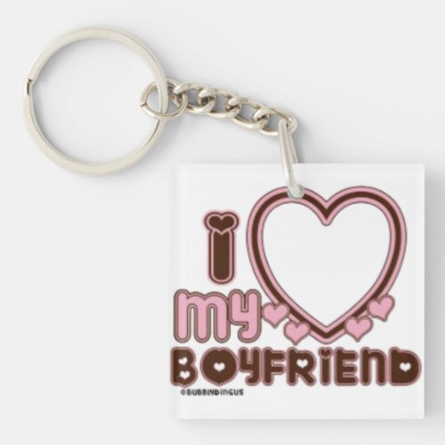 I Love My Girlfriend Custom T_shirt Keychain