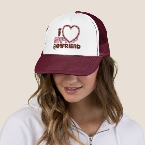 I Love My Girlfriend Custom T_shirt Trucker Hat
