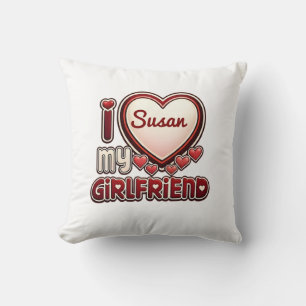I Love My Girlfriend Custom Throw Pillow