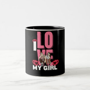 I Love My Girlfriend Custom Two-Tone Coffee Mug