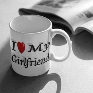 I Love My Girlfriend cute black text Coffee Mug