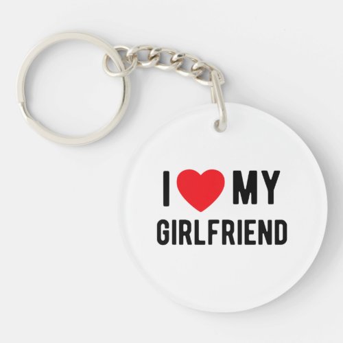I Love My Girlfriend Cute Matching Valentine Gift Keychain