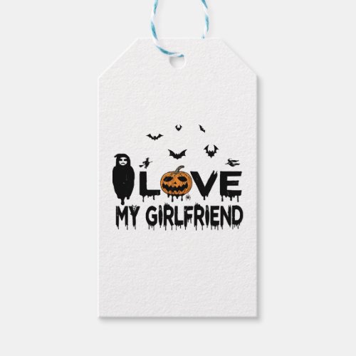 I Love My Girlfriend halloween lovers Gift Tags