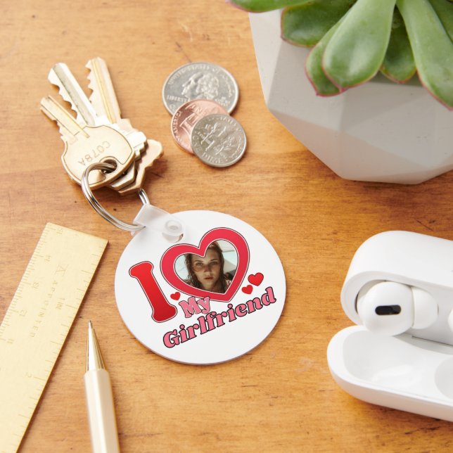 I Love My Girlfriend Hat, Girlfriend Keychain (Desk)
