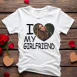 I Love My Girlfriend Heart Custom Photo T-Shirt<br><div class="desc">I Love My Girlfriend Heart Custom Photo</div>