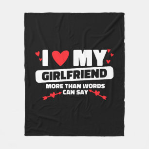 i love my girlfriend heart fleece blanket
