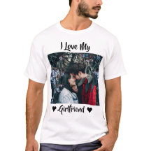 I Love My Girlfriend Heart Personalized Photo T-S