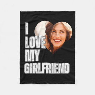 I Love My Girlfriend Heart Photo Boyfriend Gift  Fleece Blanket