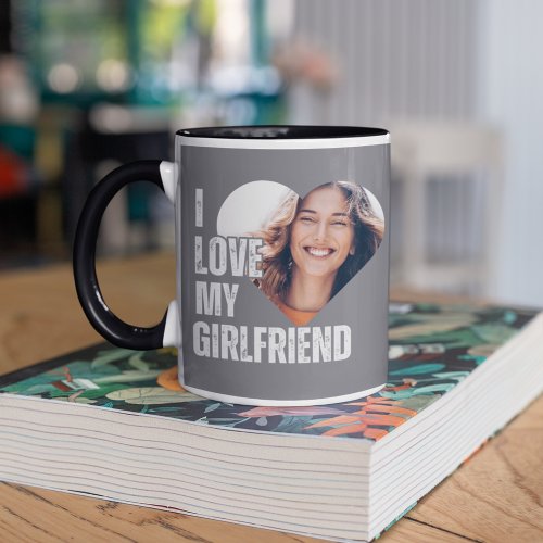 I Love My Girlfriend Heart Photo Boyfriend Gift  Two_Tone Coffee Mug