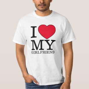 I love my girlfriend heart Valentine day custom T-Shirt