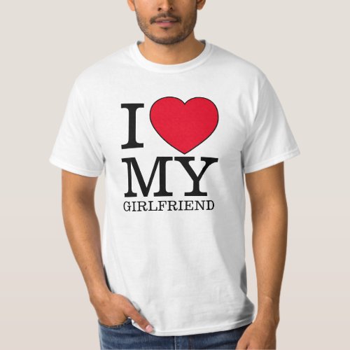 I love my girlfriend heart Valentine day custom T_Shirt