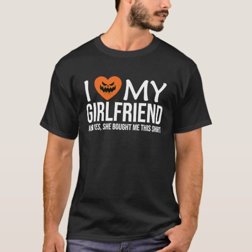 I Love My Girlfriend I Heart My GF  Halloween Coup T_Shirt