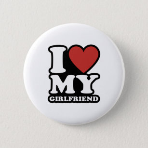 I Love My Girlfriend Button Pin, Heart Button Pin I Love My Girl Friend  Couples Gift Idea, I Heart My Girlfriend Couples Gift, His, Her 