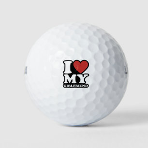 I love my girlfriend, i heart my gf, i love my gf golf balls