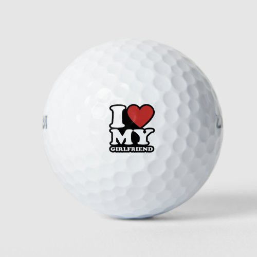 I love my girlfriend i heart my gf i love my gf golf balls