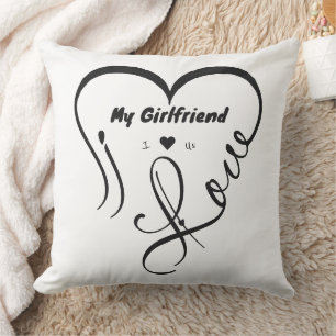 I Love My Girlfriend - I ♥ Us Throw Pillow