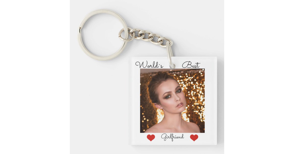 I love my girlfriend keychain | Zazzle