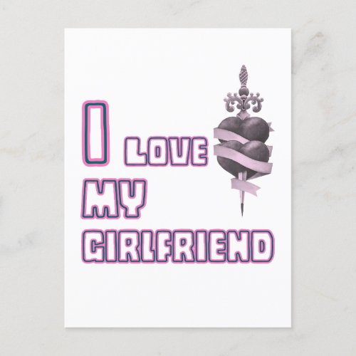 I Love My Girlfriend Legends Style Postcard