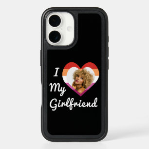 I Love My Girlfriend Lesbian Pride Custom Photo iPhone 16 Case