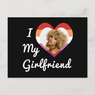 I Love My Girlfriend Lesbian Pride Custom Photo Postcard