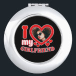 I Love My Girlfriend Personalized Compact Mirror<br><div class="desc">I Love My Girlfriend Personalized Photo and Text</div>