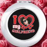 I Love My Girlfriend Personalized Compact Mirror<br><div class="desc">I Love My Girlfriend Personalized Photo and Text</div>