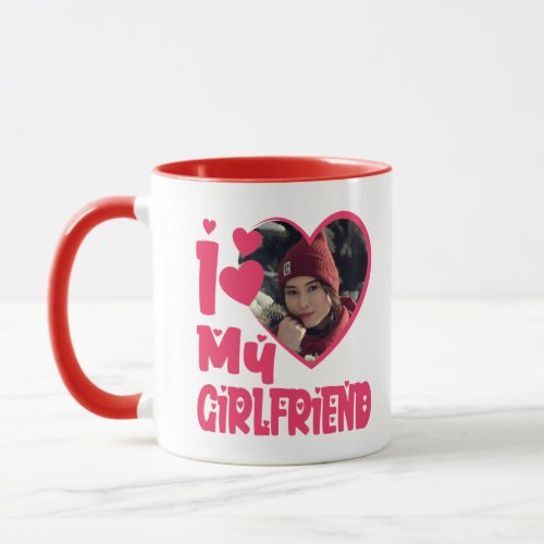 I Love My Girlfriend Personalized Photo Mug
