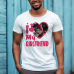 I Love My Girlfriend Personalized Photo T-Shirt<br><div class="desc">I Love My Girlfriend Heart Custom Photo</div>