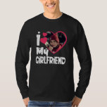 I Love My Girlfriend Personalized Photo  T-Shirt<br><div class="desc">I Love My Girlfriend Heart Custom Photo</div>