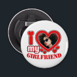 I Love My Girlfriend Personalized Photo Text Bottle Opener<br><div class="desc">I Love My Girlfriend Personalized Photo and Text</div>